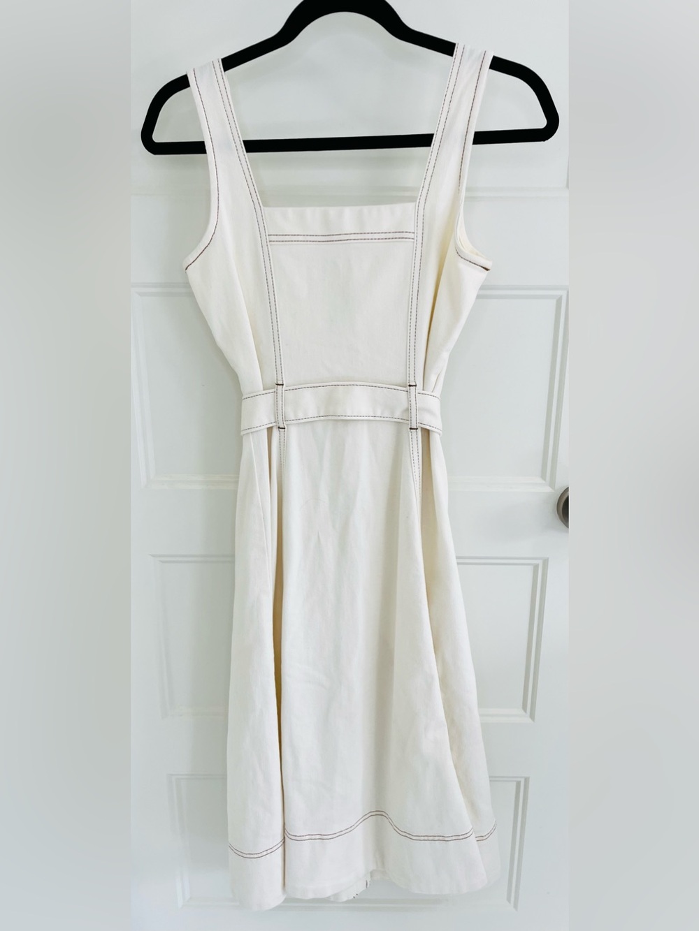 LOFT Ivory Button-Front with Tie Belt - Picture 4 of 4